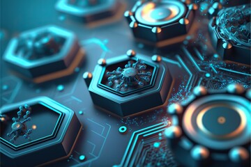 Electronic computer circuit board, abstract technology background.