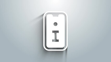 Poster - White Information icon isolated on grey background. 4K Video motion graphic animation