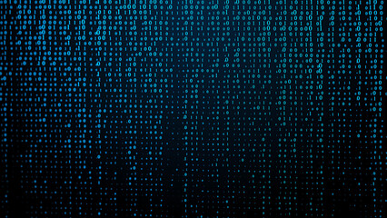 Aufkleber - falling digits of binary code. illustration of the matrix. digital dark background with noise effect