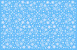 Various snowflakes on a blue background - vector illustration.