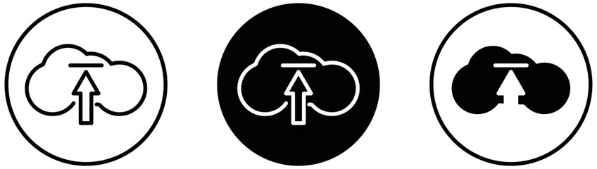 Poster - cloud with arrow inside circle icon set. style symbol for app adn web, vector illustration