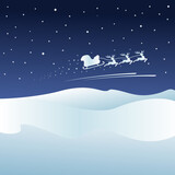 Fototapeta Kosmos - christmas background with santa claus and reindeer
