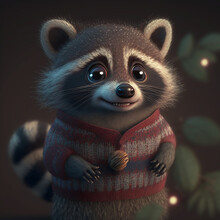Christmas Racoon Free Stock Photo - Public Domain Pictures