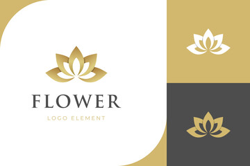 Wall Mural - luxury and elegant flower lotus logo icon design concept, golden floral logo element for Beauty or spa salon Cosmetics brand logo template