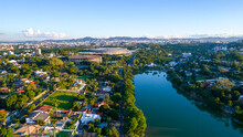 Aerial View Of Lagoa Da Pampulha In Minas Gerais, Belo Horizonte.