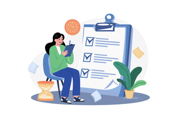 Task Management Illustration concept on white background