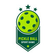 pickle ball sport graphic template. pickle ball game tournament ribbon label style.