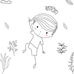 Wall Mural - hand drawn illustration of a child