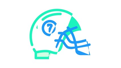 Wall Mural - helmet american football player color icon animation