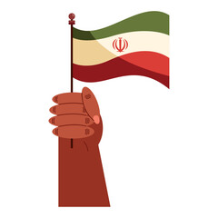 Poster - hand waving iranian flag