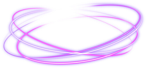 Wall Mural - pink neon line effect on transparent background