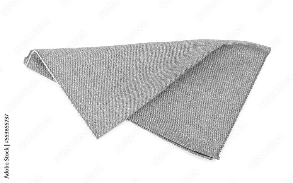 Grey napkin on white background