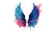 Leinwandbild Motiv Beautiful magic watercolor angel wings