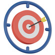 dartboard target 3d render icon with transparent background