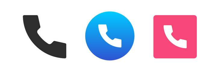 Poster - Phone call answer accept telephone handset icon set vector illustration