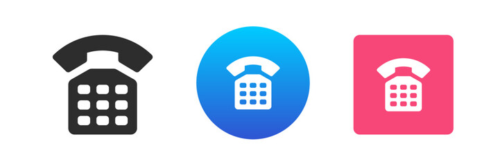 Poster - Phone call communication vintage telephone contact connect conversation icon set vector flat