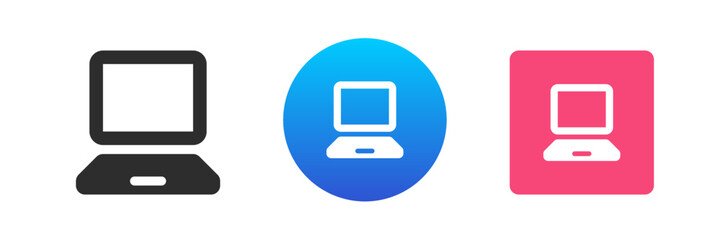 Poster - Computer connection internet cyberspace desktop communication technology icon set vector flat