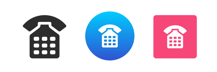 Poster - Phone call hotline helpdesk consulting service vintage telephone icon set vector flat illustration