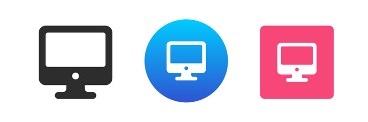 Poster - Computer monitor digital connect service internet information browsing icon set vector flat