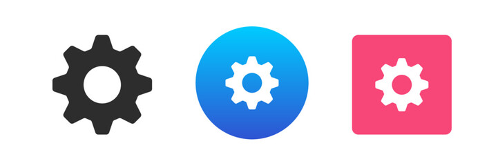 Poster - Cog gear mechanism internet application settings digital technology icon set vector flat