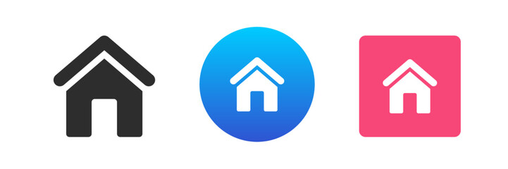 Poster - Homepage building main page button cyberspace real estate architecture icon set vector flat