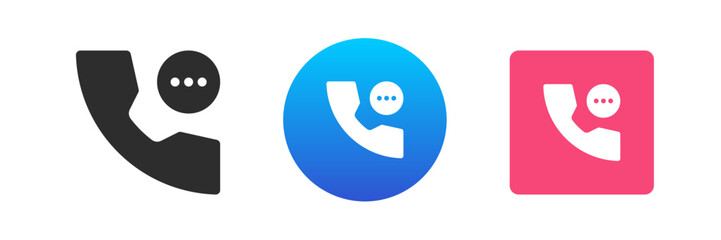 Poster - Phone call chatbot contact us feedback customer support telephone handset icon set vector flat