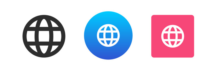 Poster - Internet net connection planet global wireless browsing technology icon set vector flat illustration