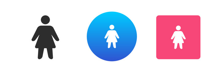 Poster - Woman standing body cyberspace avatar user profile social network member icon set vector flat