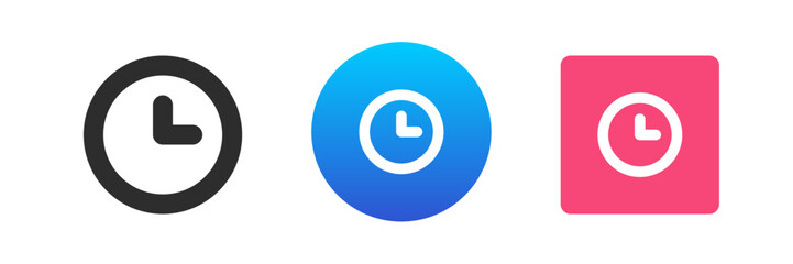 Poster - Time watch clock deadline checking timing countdown measurement icon set vector flat illustration