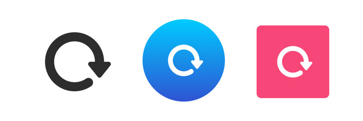 Poster - Circular rotation arrow loading cyberspace pointer digital direction navigation icon set vector flat