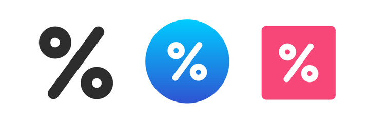 Poster - Percent mathematical counting symbol financial infographic icon set vector flat illustration