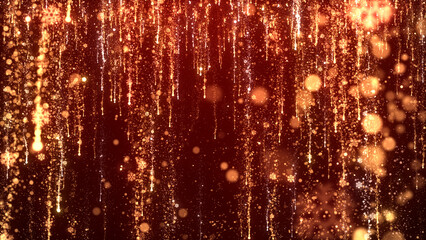 Wall Mural - red christmas lights and snowflakes for celebrate background.