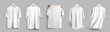 White t-shirt oversize mockup, presentation on a wooden hanger, in hands, front view, back view, isolated on background.
