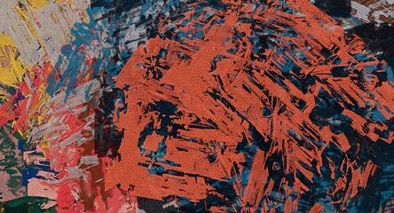 Poster - Abstract Grunge Background Graphic Watercolor Stylization on Textured Canvas of Chaetic Strokes of Paint Spots