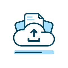 Poster - download or upload data file progress concept illustration flat design vector eps10. modern graphic element for landing page, empty state ui, infographic, icon