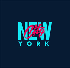 Wall Mural - NYC, New York City typography vector illustration. great for the design of t-shirts, shirts, hoodies, hats etc.