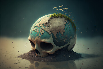 Wall Mural - Concept of global warning, climate change and dying Earth.