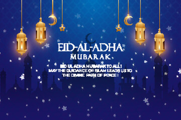 Wall Mural - Vector eid ul adha mubarak greetings background