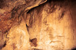 Sandstone rocky cave interior look at Badami,Karnataka.