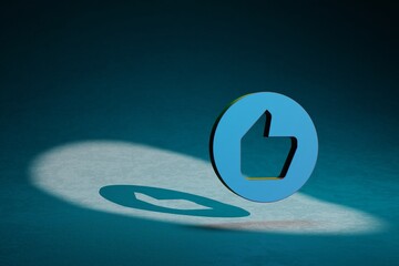 Poster - Beautiful abstract illustrations Recommend symbol icon on a dark blue background. 3d rendering illustration. Background pattern for design.