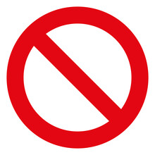 Red Ban Sign Isolated. Blank Ban Symbol.