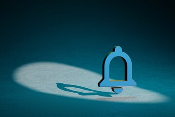 Poster - Beautiful abstract illustrations Notifications None symbol icon on a dark blue background. 3d rendering illustration. Background pattern for design.