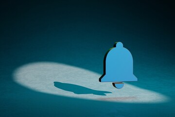 Aufkleber - Beautiful abstract illustrations Notifications symbol icon on a dark blue background. 3d rendering illustration. Background pattern for design.