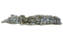 Isolated PNG Cutout Of A Rock Wall Ruin On A Transparent Background, Ideal For Photobashing, Matte-painting, Concept Art
