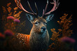 © Katynn - Majestic deer in the forest. Digital art