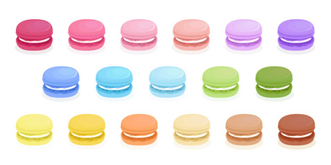 A set of colorful macaroons