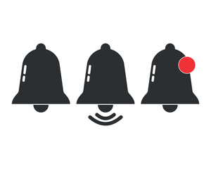 Wall Mural - notification bell icon vector set.