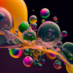 Poster - Abstract background with circles and bubbles