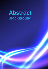 Poster - abstract background beautifully superimposed multicolored glowing curves and  blue gradient background