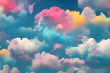 Pastel Cloud Background, Cotton Candy Clouds, Rainbow Cloud Background, Cloud Background